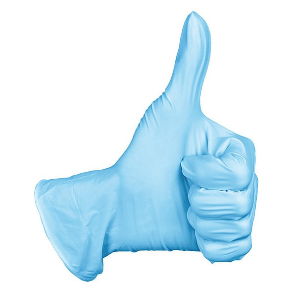 Not Applicable, Disposable Gloves, 2.4 mil Palm, Nitrile, Powder-Free, S (7), 100 PK, Blue