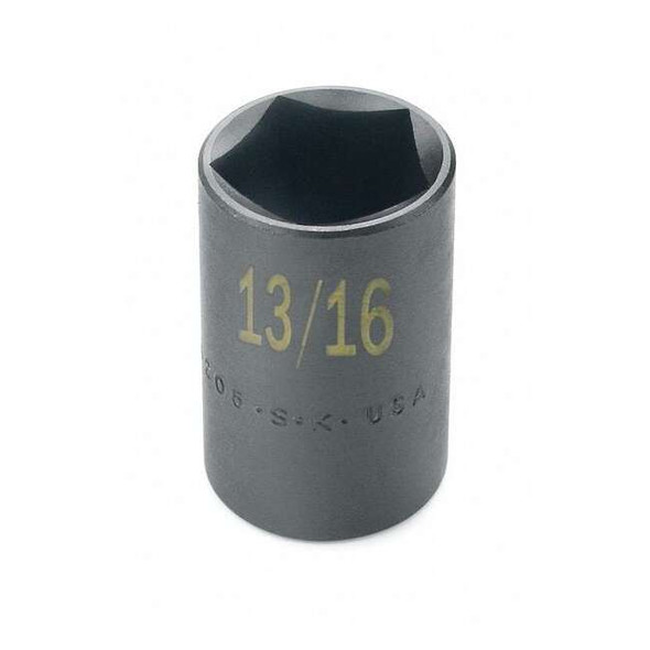 1/2 in Drive Impact Socket 13/16 in Size Pentagon Standard Depth, Black Oxide