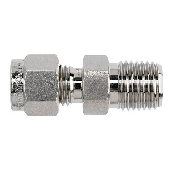 Brennan Industries Strt, SS, Comp. 1/4 in, MNPT 1/2 in N2404-04-06-SS