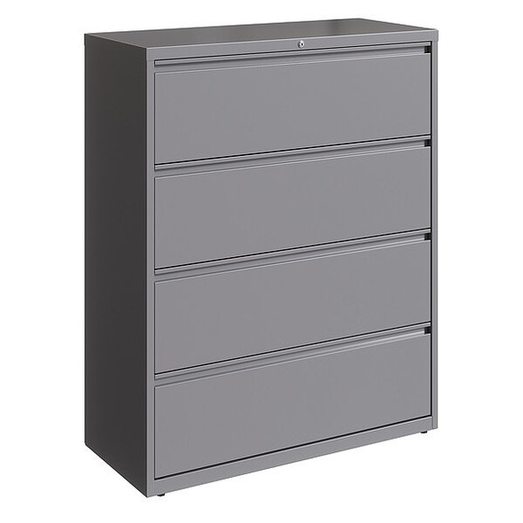 42 in W 4 Drawer Lateral File Cabinet, Arctic Silver,  A4/Legal/Letter