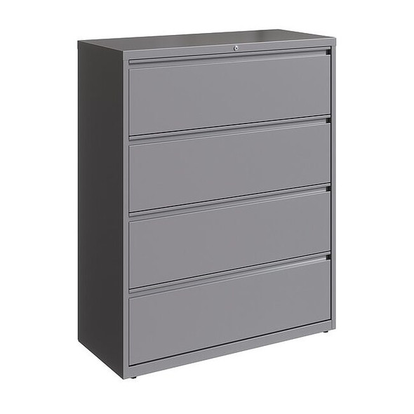 42 in W 4 Drawer Lateral File Cabinet, Arctic Silver,  A4/Legal/Letter