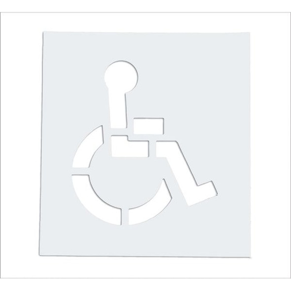Pavement Stencil, Symbol, Handicap - ADA, 21 in Character Height, Not Applicable Font, Polyethylene