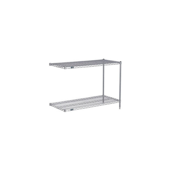 Nexel 2 Shelf Nexelate Silver Epoxy Wire Shelving Unit Add On 30""W x 18""D x 34