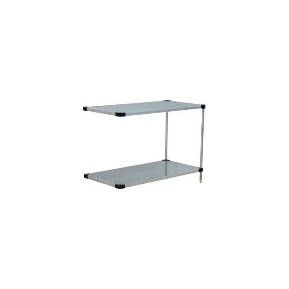 Nexel 2 Shelf Galvanized Steel Solid Shelving Unit Add On 42""W x 24""D x 34""H