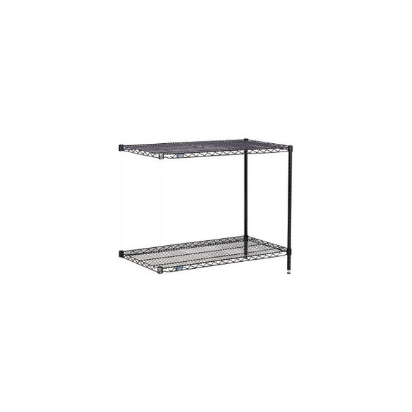 Nexel 2 Shelf Black Epoxy Wire Shelving Unit Add On 48""W x 18""D x 34""H