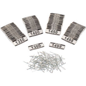 Global Industrial Locker Number Plate Kit Numbered 1300-1499 200/Pack
