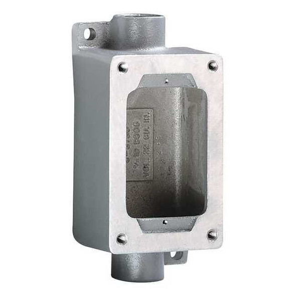 Electrical Box, 22 cu in, Device Box Type, 1 Gang, Aluminum, Rectangular Shape