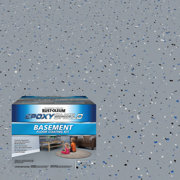 Rust-Oleum Epoxyshield 120 Oz. Satin Gray Basement Floor Coating Kit 391282