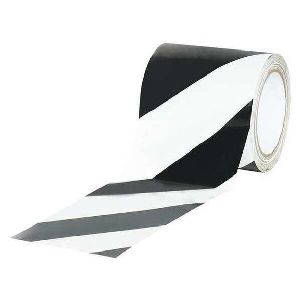 Partners Brand Striped Vinyl Tape,4"x36yd.,Blk/Wh,PK3 T94363PKBW Partners Brand Striped Vinyl Tape,4"x36yd.,Blk/Wh,PK3 T94363PKBW