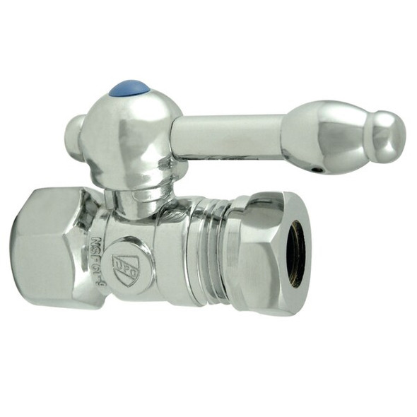 CC44151KL 1/2 O.D. Compression, 1/2 Slip Joint Straight Shut-off Valve