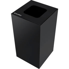 Global Industrial Square Recycling/Trash Can with Waste Lid 32 Gallon Black