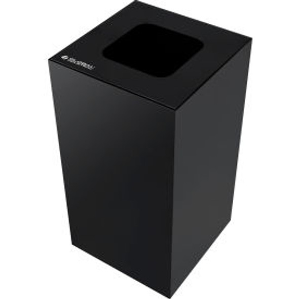 Global Industrial Square Recycling/Trash Can with Waste Lid 32 Gallon Black
