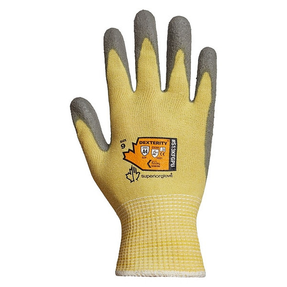 Cut Resistant Coated Gloves, Cut Level A4 ,Dipped ,Smooth ,10 1 PR