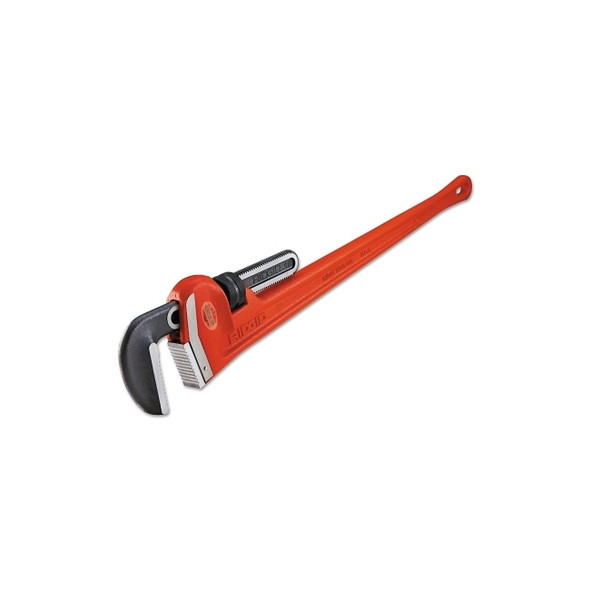 Heavy-Duty Straight Pipe Wrench, Steel Jaw, 48 in