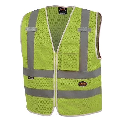 6853U/6854U Mesh Multi-Pocket Safety Vest, X-Large, Green