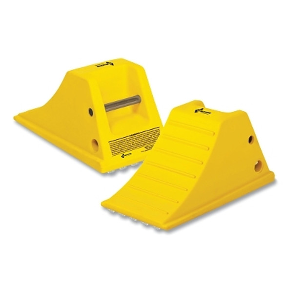 All-Terrain Heavy Duty Wheel Chock, 80000 lb Load Capacity, 28 in to 38 in Tire, Yellow, Includes Aluminum Cleat All-Terrain Heavy Duty Wheel Chock, 80000 lb Load Capacity, 28 in to 38 in Tire, Yellow, Includes Aluminum Cleat