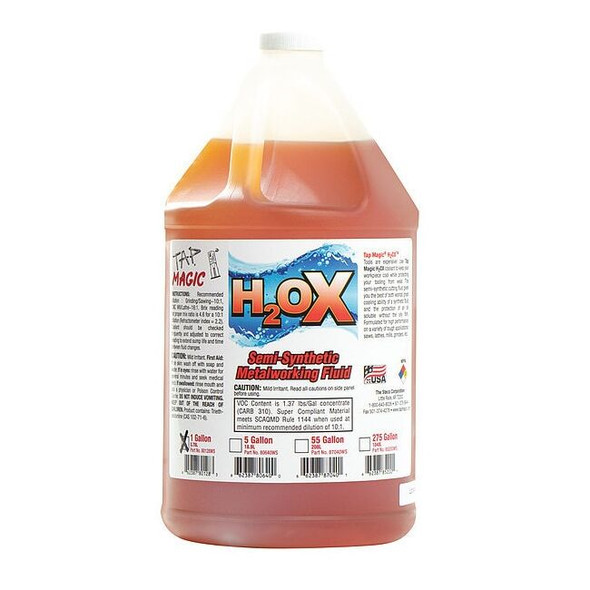 Tap Magic Coolant, H2OX, Semisynthetic, 1 gal, Bottle, Orange, 2 PK 80128WS