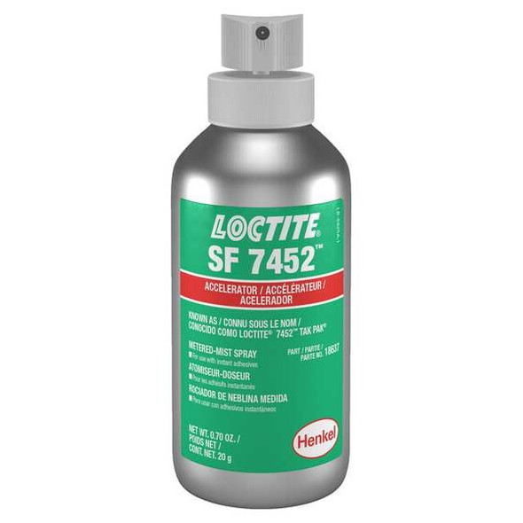 Loctite Accelerator, SF 7452 Series, Clear, 0.7 fl oz, Bottle 2761488