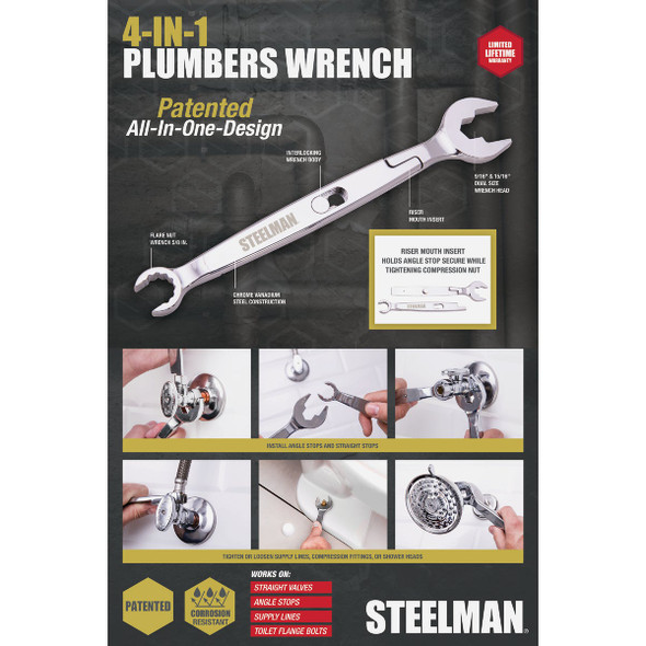Steelman 4-in-1 Plumbers Wrench 42570 487110