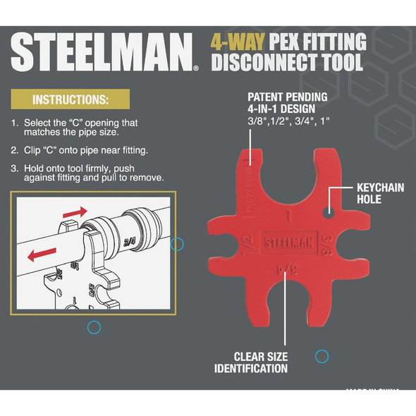 Steelman 4-Way PEX Fitting Disconnect Tool 61388 468462
