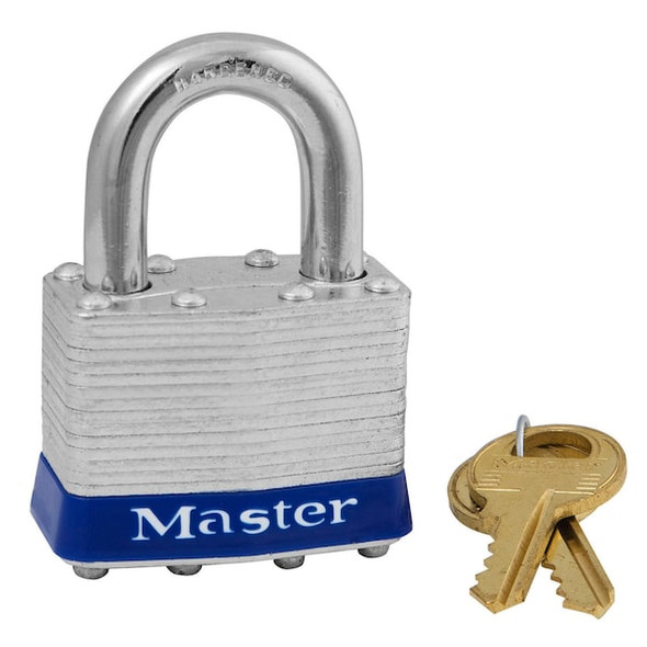Padlock, Keyed Alike, Standard Shackle, Rectangular Steel Body, Steel Shackle, 3/4 in W