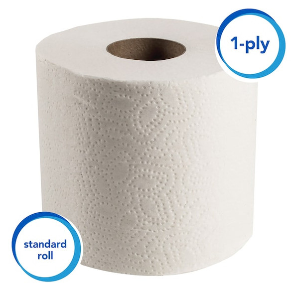 Kimberly-Clark Professional Bathroom Tissue, Standard, 1 Ply, 1210 Sheets, White, 80 PK 05102