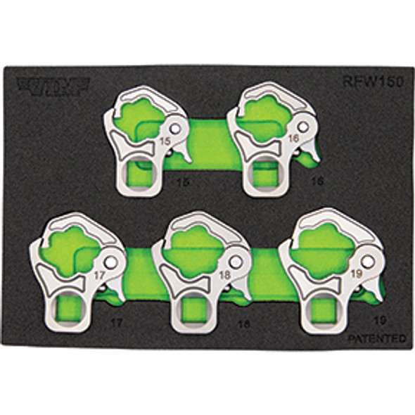 5 PC. 3/8IN DR. RATCHETING FLARE NUT SET (15 16 17 18 19MM) RFW150 5 PC. 3/8IN DR. RATCHETING FLARE NUT SET (15 16 17 18 19MM) RFW150