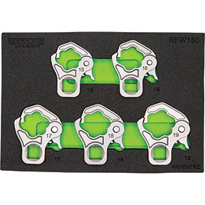 5 PC. 3/8IN DR. RATCHETING FLARE NUT SET (15 16 17 18 19MM) RFW150