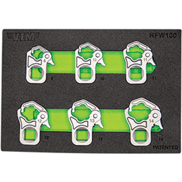 6 PC. 3/8IN DR. RATCHETING FLARE NUT WRENCH SET RFW100