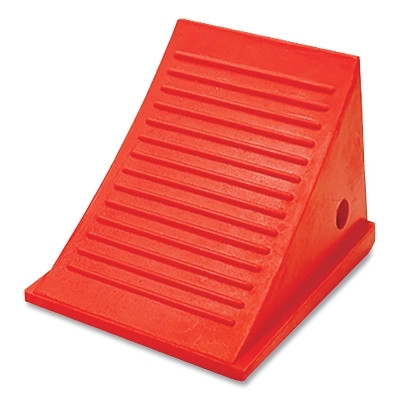 General Purpose Utility Wheel Chock, 11.5 in L x 8.5 in W x 8.5 in H, Orange, Includes Mounting Hole