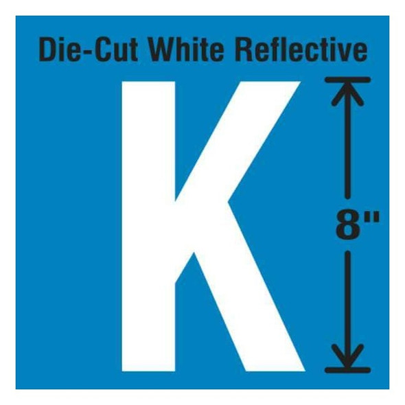 Stranco Letter Label, Vinyl, 8 in H, 4-3/4 in W DWR-SINGLE-8-K