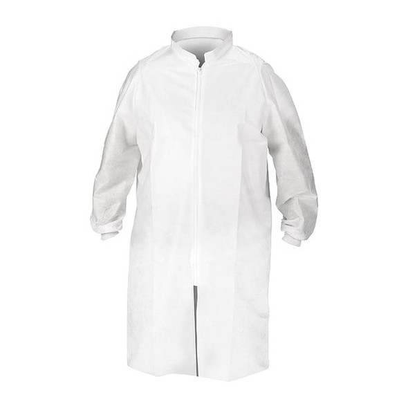 Kimtech Kimtech A8 Lab Coat, SMS, Zipper Closure, White, M, 25 PK 51932