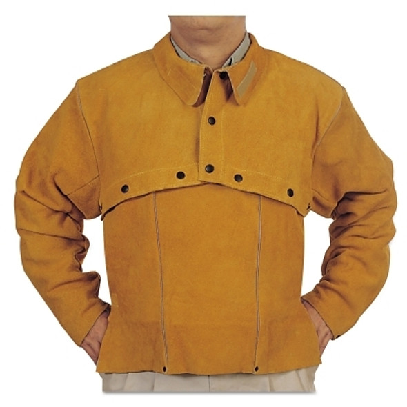 Leather Cape Sleeves, Snaps Closure, 3X-Large, Golden Brown