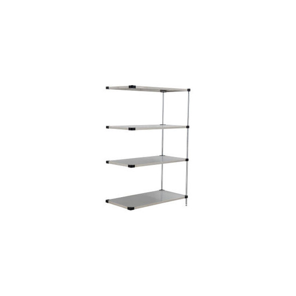 Nexel 4 Shelf Stainless Steel Solid Shelving Unit Add On 48""W x 24""D x 54""H