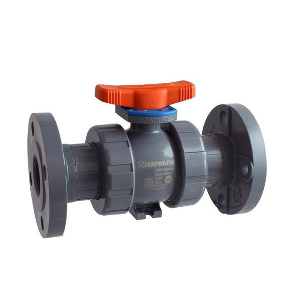 Ball Valve, True Union, 3/4", CPVC/EPDM, Full Port, Flanged