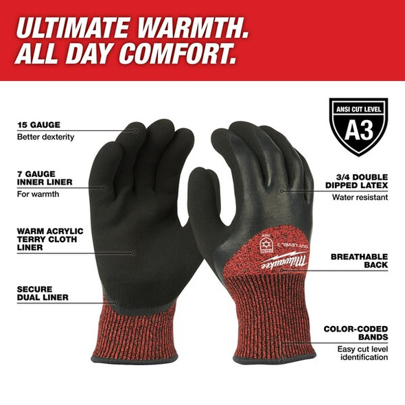 Milwaukee Tool Work Gloves,Style Knit,10.83" L 48-22-8923 Milwaukee Tool Work Gloves,Style Knit,10.83" L 48-22-8923