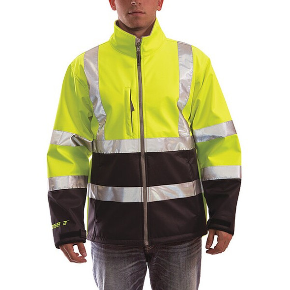 Tingley Breathable Rain Jacket, Polyester, Class 3 R, Green/Yellow, S J25022