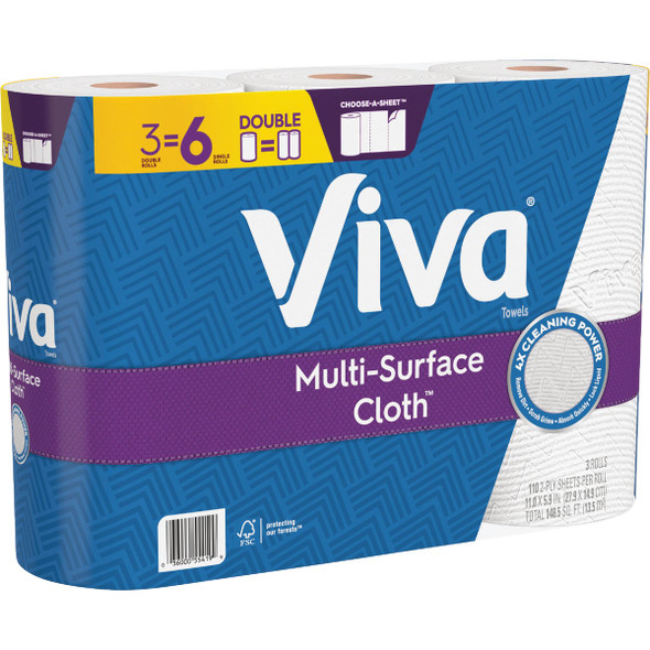 Viva Multi-Surface Cloth Choose-A-Sheet Paper Towels (3 Double Rolls)