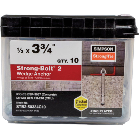 Simpson Strong-Tie Strong-Bolt 2-1/2 In. x 3-3/4 In. Wedge Anchor (10 Ct.)