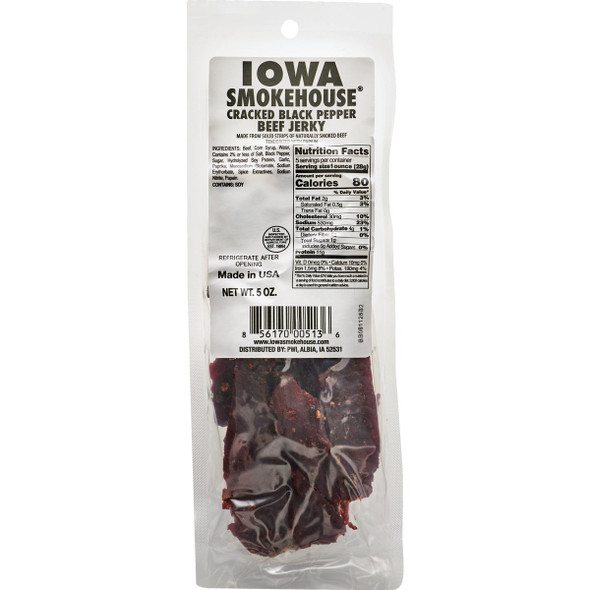 Iowa Smokehouse 5 Oz. Cracked Black Pepper Beef Jerky