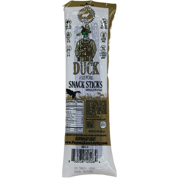 Pearson Ranch Jerky 3 Oz. Duck Multi-Pack Snack Stick Jerky DH3-C Pack of 6 876370