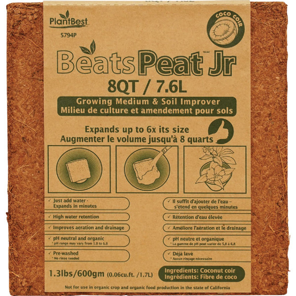 PlantBest BeatsPeat Jr. 0.3 Cu. Ft. Coconut Coir 3087