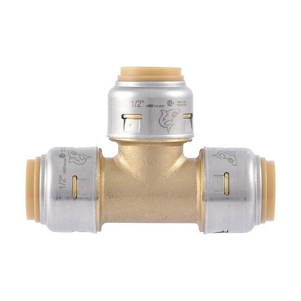 Sharkbite Union Tee, Brass, Brass UR362A
