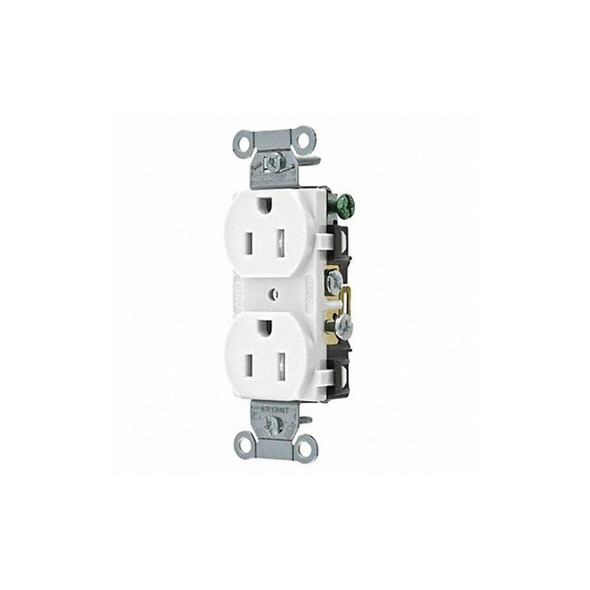 Bryant Recept,White,15 A,2P3W,Back; Side,1PK CBRS15WTR