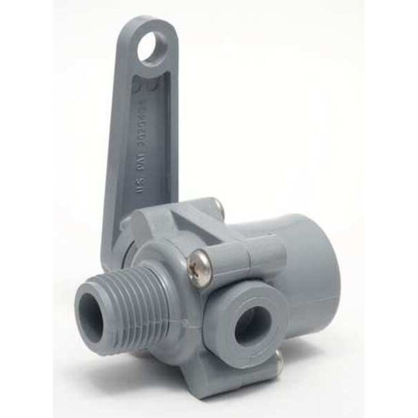 1/2" FNPT x MNPT PVC Ball Valve Inline, Handle Type: Lever