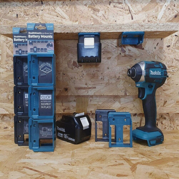 StealthMounts Battery Mounts for Makita 18V LXT (6-Pack) BM-MK18-BLU-6 313437