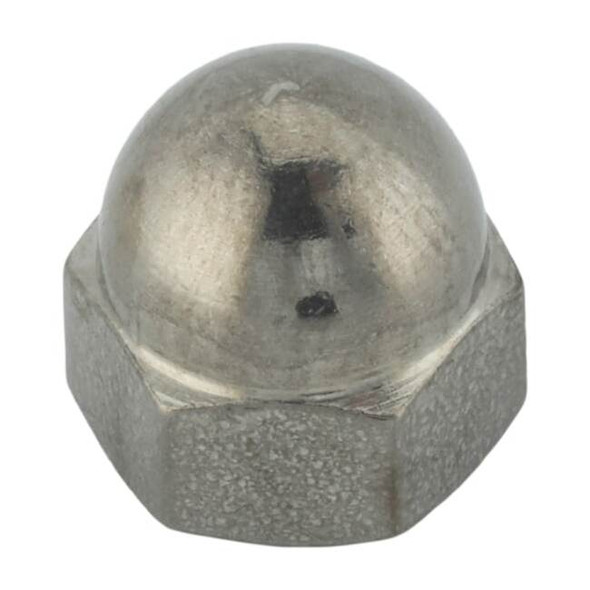 Standard Crown Cap Nut, #8-32, 316 Stainless Steel, Plain, 11/32 in H, 5 PK