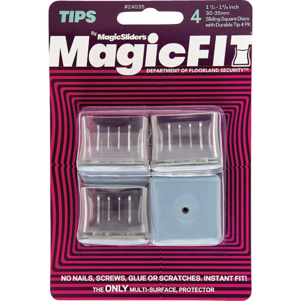 Magic Sliders Magic Fit 1-1/4 In. - 1-3/8 In. Square Slider (4-Pack)