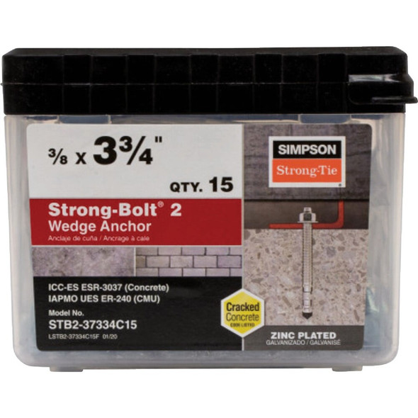 Simpson Strong-Tie Strong-Bolt 2-3-8 In. x 3-3-4 In. Wedge Anchor (50-Count) STB2-37334C50 203822