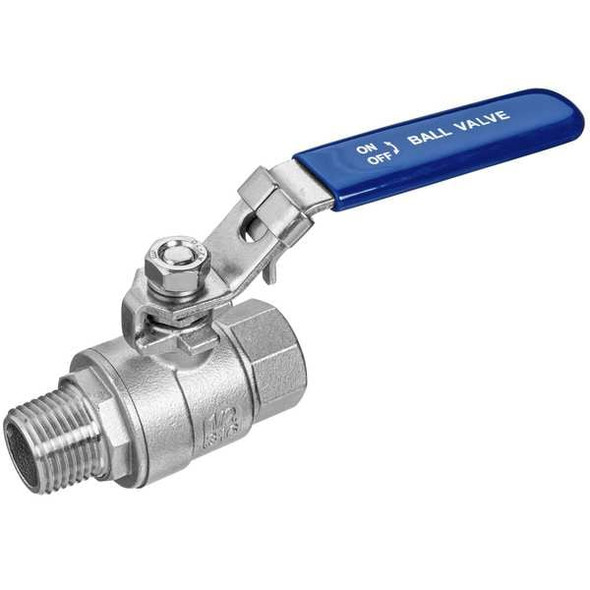 Usa Industrials Manual 2-Way Ball Valve,NPT,304 SS ZUSA-VLV-153 Usa Industrials Manual 2-Way Ball Valve,NPT,304 SS ZUSA-VLV-153